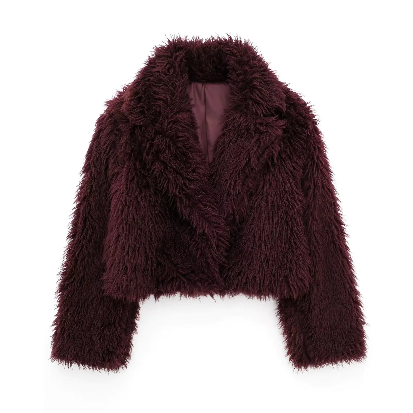 Burgundy Faux Fur Jacket